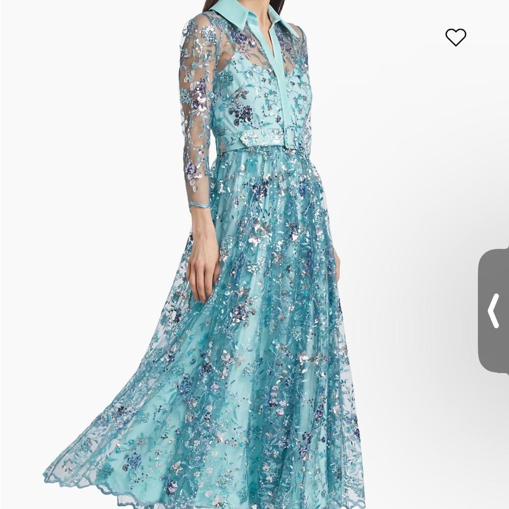 Badley Mischka blue multi midi gown - Picture 3 of 6